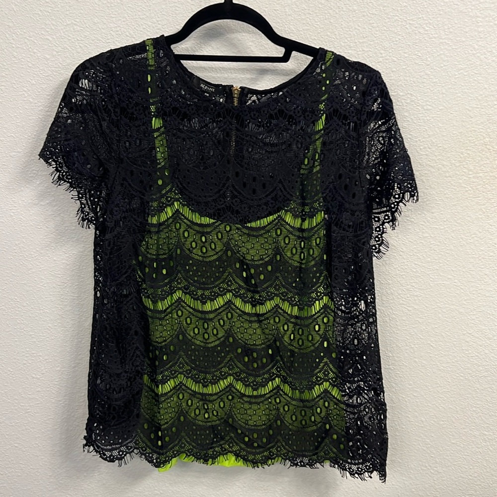 Alfani Black Lace Blouse